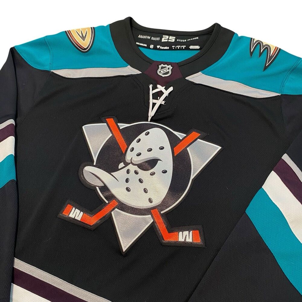 Anaheim Mighty Ducks Jersey Authentic Retro 25th Anniversary Fanatics NHL Mens L